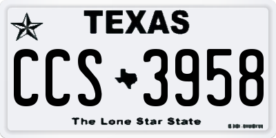 TX license plate CCS3958