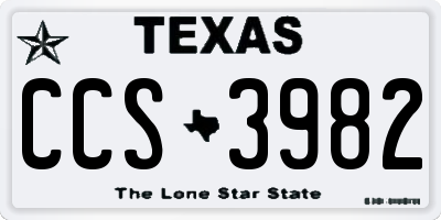 TX license plate CCS3982