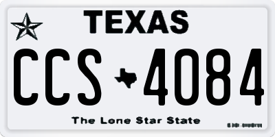 TX license plate CCS4084