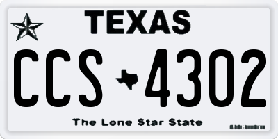 TX license plate CCS4302