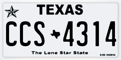 TX license plate CCS4314