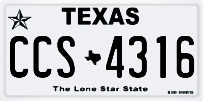 TX license plate CCS4316