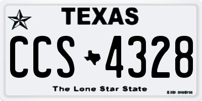 TX license plate CCS4328