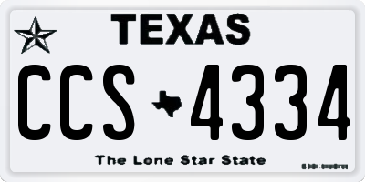TX license plate CCS4334