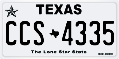TX license plate CCS4335