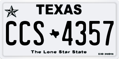TX license plate CCS4357