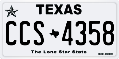 TX license plate CCS4358