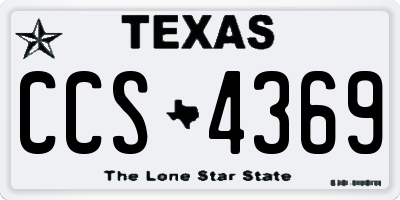 TX license plate CCS4369