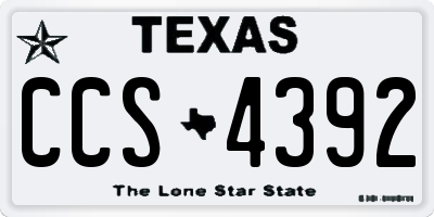 TX license plate CCS4392