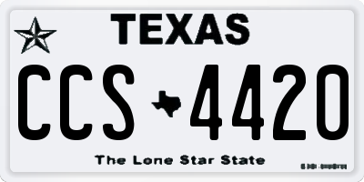 TX license plate CCS4420