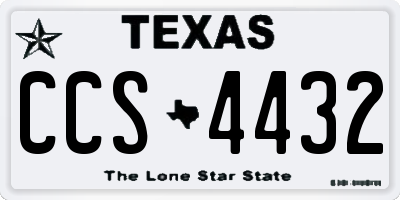 TX license plate CCS4432