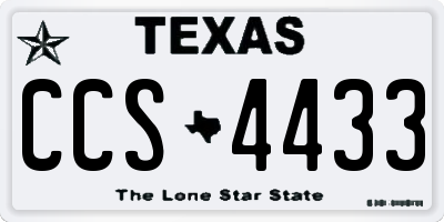 TX license plate CCS4433