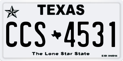 TX license plate CCS4531