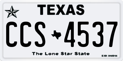 TX license plate CCS4537