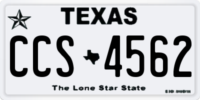 TX license plate CCS4562