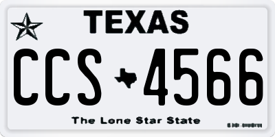 TX license plate CCS4566