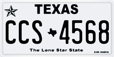 TX license plate CCS4568