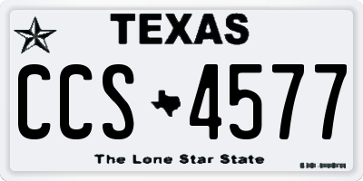 TX license plate CCS4577