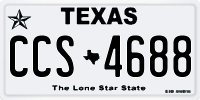TX license plate CCS4688