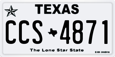 TX license plate CCS4871