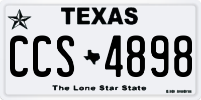 TX license plate CCS4898