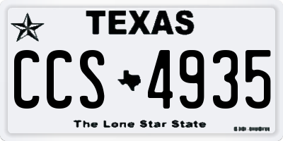 TX license plate CCS4935