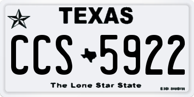 TX license plate CCS5922
