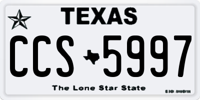 TX license plate CCS5997