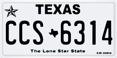TX license plate CCS6314