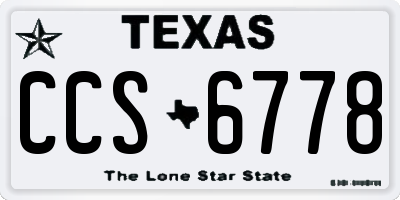 TX license plate CCS6778