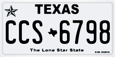 TX license plate CCS6798