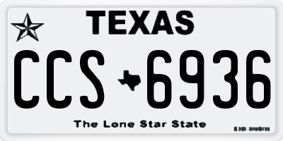 TX license plate CCS6936