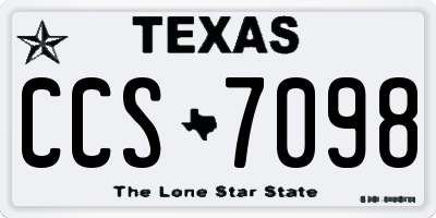 TX license plate CCS7098