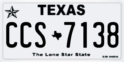 TX license plate CCS7138
