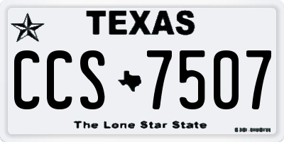 TX license plate CCS7507