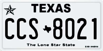 TX license plate CCS8021