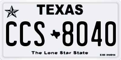 TX license plate CCS8040