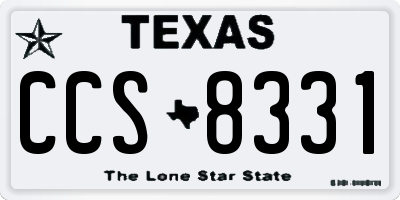 TX license plate CCS8331