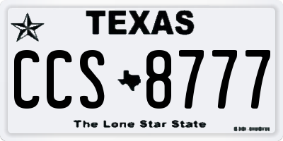 TX license plate CCS8777