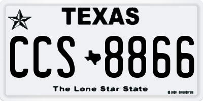 TX license plate CCS8866