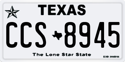 TX license plate CCS8945