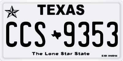 TX license plate CCS9353