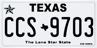 TX license plate CCS9703