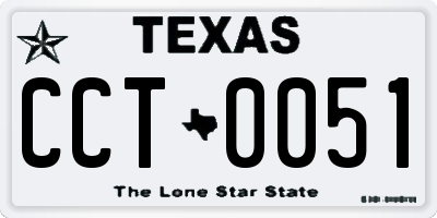 TX license plate CCT0051