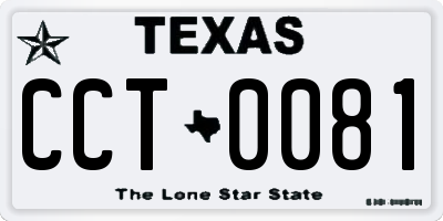 TX license plate CCT0081