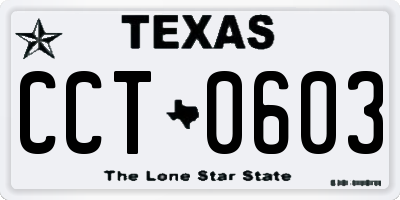 TX license plate CCT0603