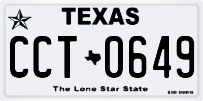 TX license plate CCT0649