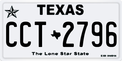 TX license plate CCT2796