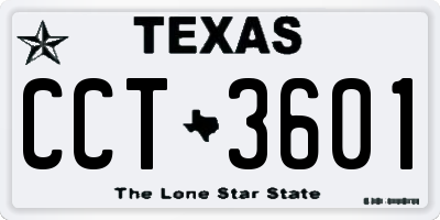 TX license plate CCT3601