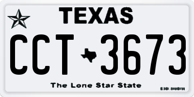 TX license plate CCT3673
